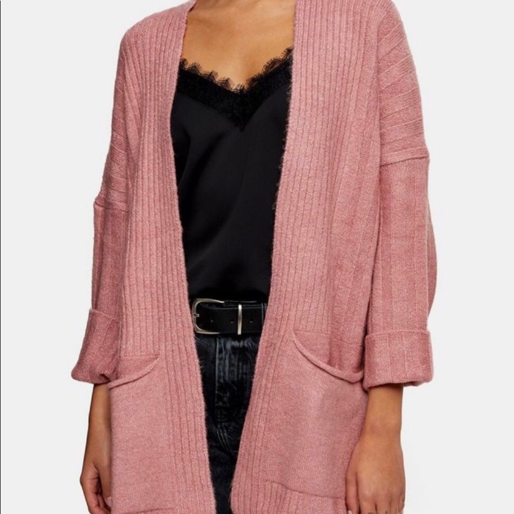 Topshop Rose Longline Cardigan